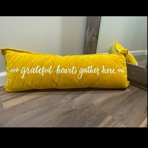 Fall Throw Pillow “Grateful Hearts Gather Here”